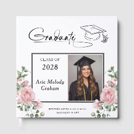 Livro De Visitas Modern Pink Roses Graduation 2 Photo