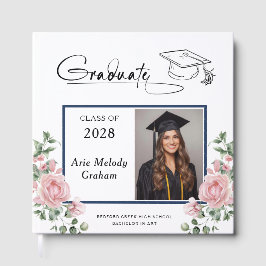 Livro De Visitas Modern Pink Roses Graduation 2 Photo