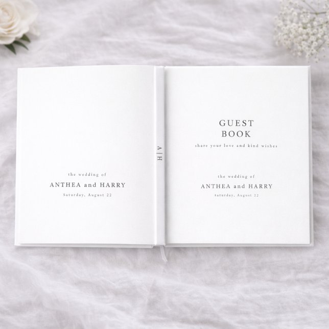 Livro De Visitas Modern Serif Typography Editorial Wedding (Criador carregado)