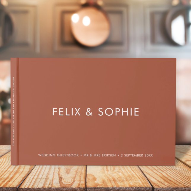 Livro De Visitas Modern Terracotta | Casamento por ferrugem de lara (Criador carregado)