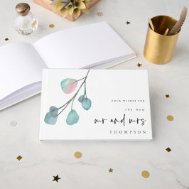Livro De Visitas Moderna Eucalyptus Nova Sra. Nome Casamento
