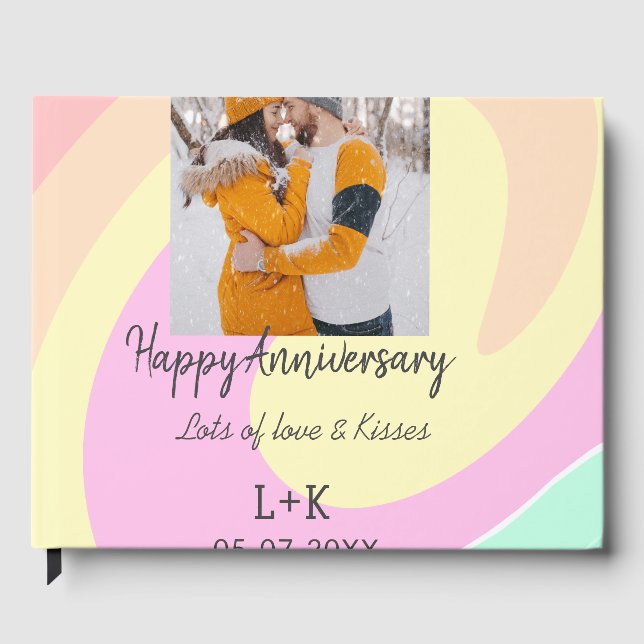 Livro De Visitas Moderno boho feliz aniversário adicionar nome data (Frente)