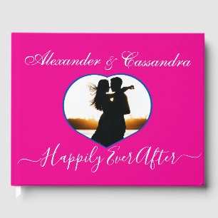 Livro De Visitas Moderno Elegante Casamento Mínimo Bravo Rosa Gu