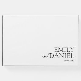 Livro De Visitas Moderno, simples, branco e preto