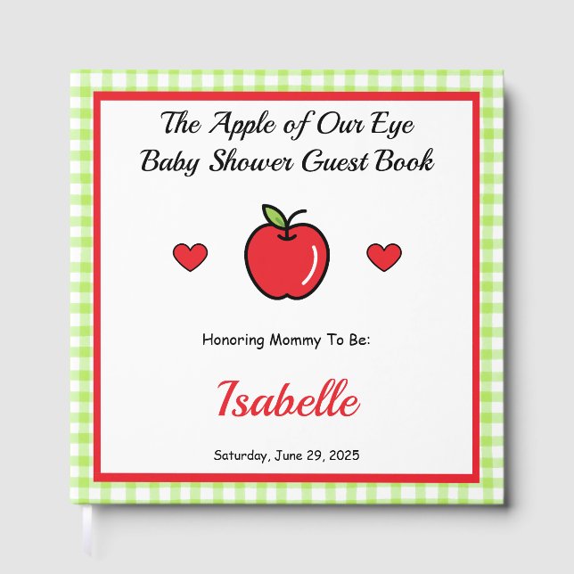 Livro De Visitas Mommy To Be Guest Book – The Apple of Our Eye Baby (Frente)
