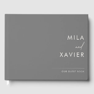 Livro De Visitas Monocromático Manual de Casamento Mínimo Moderno