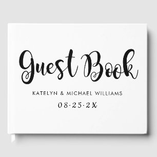 Livro De Visitas Monograma de Casamento em Script Pincel Negrito