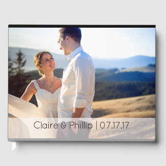 Livro De Visitas Monograma de Casamento Fotográfico Personalizado 2