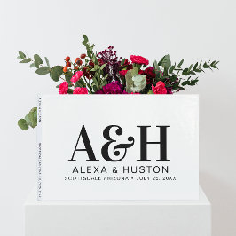 Livro De Visitas Monograma De Casamento Preto E Branco Sofisticado