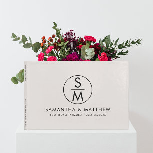 Livro De Visitas Monograma e noiva de Casamento Chic Mínimo