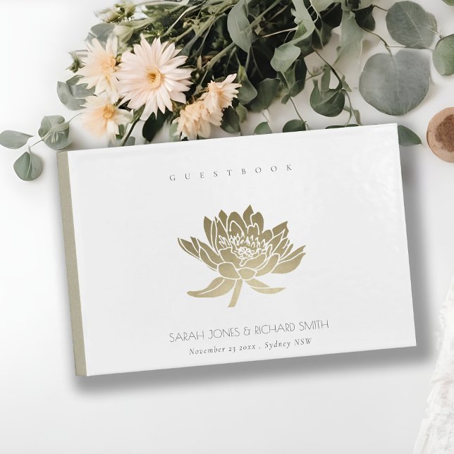 LIVRO DE VISITAS MONOGRAMA FLORORAL DE LOTE BRANCO DOURADO E GLAMOR (Criador carregado)