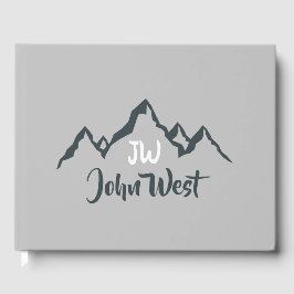 Livro De Visitas Monograma personalizável de cadeia montanhosa dese