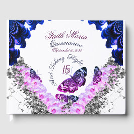 Livro De Visitas Monograma Quinceañera 15 E Tomando Voo