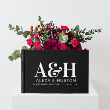 Monograma sofisticado de Casamento Preto e Branco