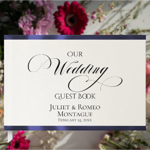 Livro De Visitas Montanhas em Aquarela Nosso Casamento Marfim/Azul