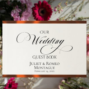 Livro De Visitas Montanhas em Aquarela Nosso Casamento Marfim/Cobre