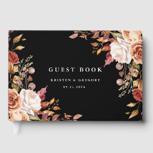 Livro De Visitas Moody Autumn Floral Elegant Wedding