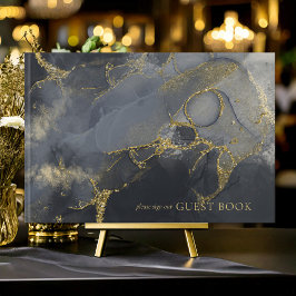 Livro De Visitas Moody Ink Charmalho Dourado Abstrato ID988
