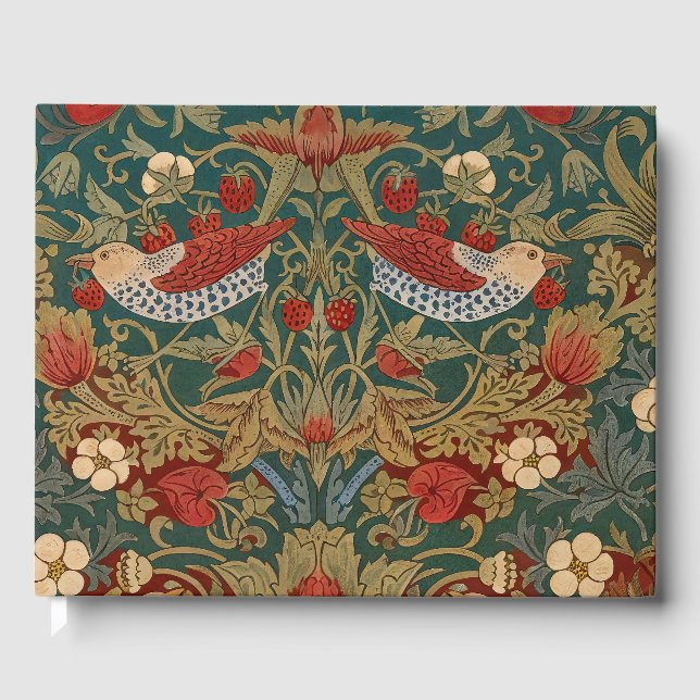 Livro De Visitas Morris - Morango Ladrão Nº 2 Padrão Floral (Frente)