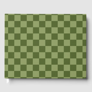 Livro De Visitas Moss Green Checkerboard