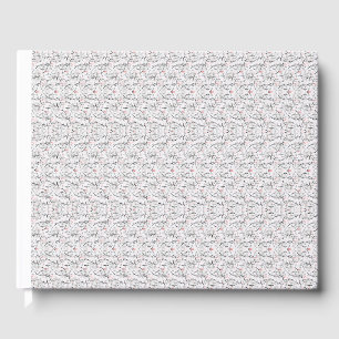 Livro De Visitas Motif floral refinado em branco e cinza, presenti