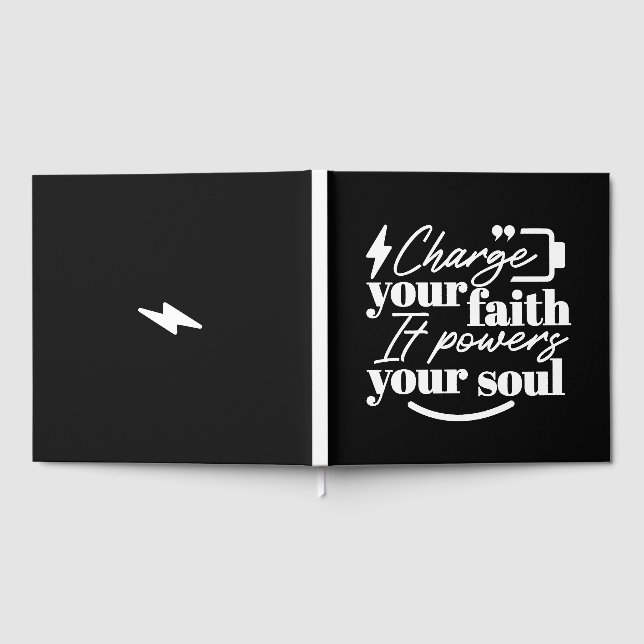 Livro De Visitas Motivational Christian Quote – Charge Your Faith (Completo)