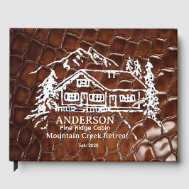 Livro De Visitas Mountain Cabin Faux Crocodile Leather Doormat