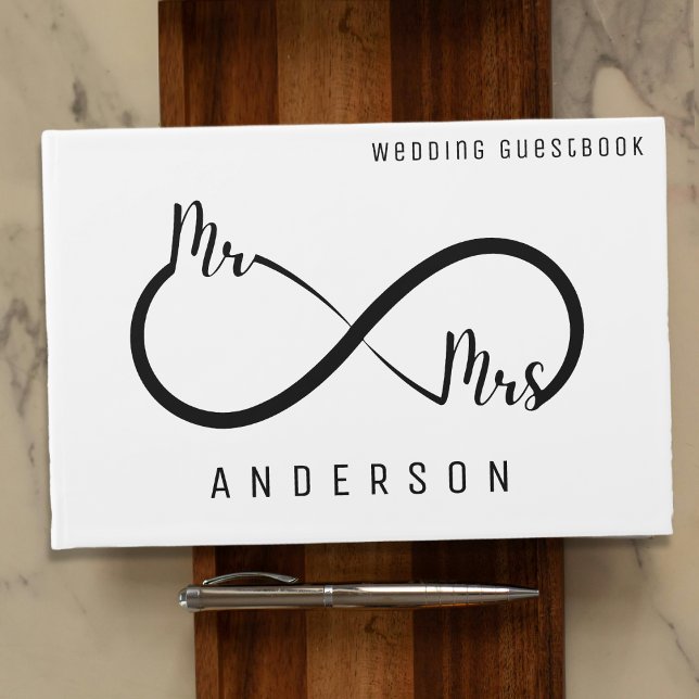 Livro De Visitas Mr & Mrs Infinity Symbol Wedding (Mr & Mrs Infinity Symbol Wedding Guest Book
)