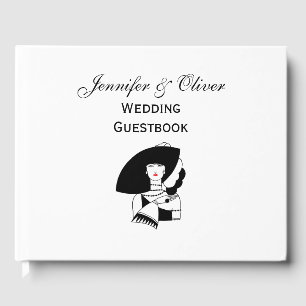 Livro De Visitas Mulher Art Déco de Grande Chapéu Luvas RL