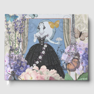 Livro De Visitas Mulher Vitoriana Vestido Floral Fantasia