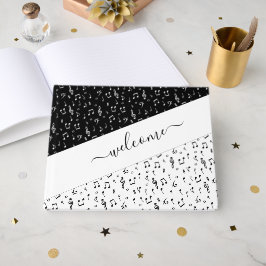Livro De Visitas Música personalizada em preto e branco