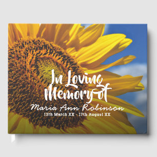 Livro De Visitas Na memória de amor  Memorial Funeral Sunflower