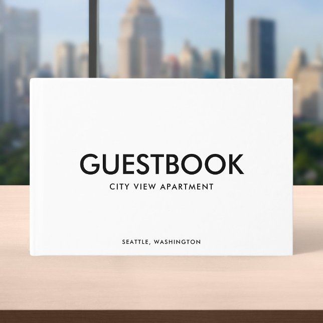 Livro De Visitas Na moda de cor editável Sans Serif Modern (Criador carregado)