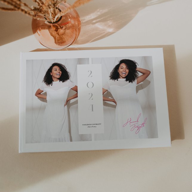 Livro De Visitas Na moda moderno | 3 Graduação em Monograma de Foto (Criador carregado)