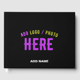 LIVRO DE VISITAS NA MODA MODERNO PERSONALIZÁVEL NEGRO VERIFICADO CO