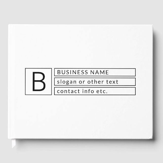 Livro De Visitas Na moda Monograma e Nome Comercial (ou outro texto (Frente)