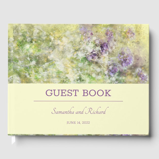 Livro De Visitas Na moda Purple Floral (Frente)