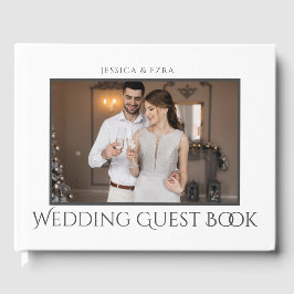 Livro De Visitas Na moda Script White e Cinza | Foto