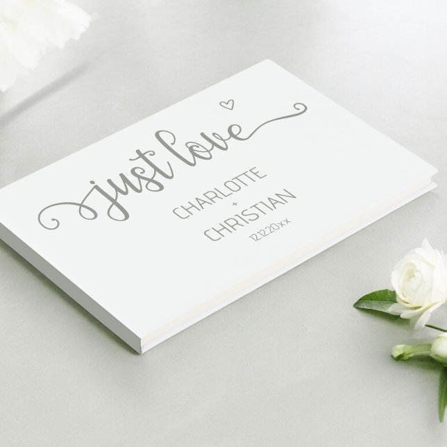 Livro De Visitas Nada De Rico Apenas Amor (Nothing Fancy Just Love Guest Book from Ricaso. in sage green and white )