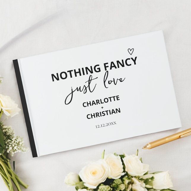 Livro De Visitas Nada De Rico Apenas Amor (Nothing Fancy Just Love Wedding Guest Book from Ricaso. A simple modern design for the trendy couple)