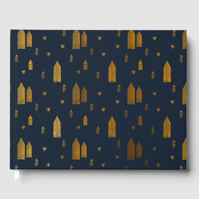 Livro De Visitas Natal Elegante na Escandinávia (Frente)