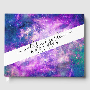 Livro De Visitas Nebulosa Majestosa Do Espaço De Féria Roxo