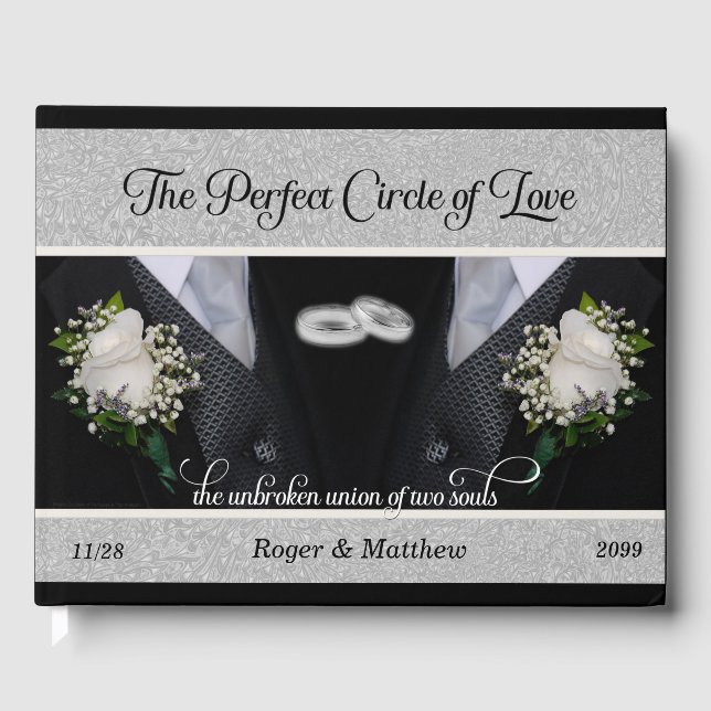 Livro De Visitas Negra Tuxes Gay Casando Dois Alcates Fotos (Frente)