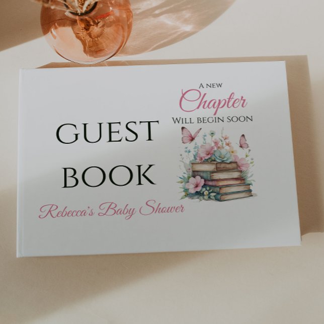 Livro De Visitas New Chapter Girl Storybook Guest Book Baby Shower (Criador carregado)