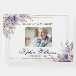 Livro De Visitas No Adoro Memória Púrpura e Rosa Rosa Rosa Funeral