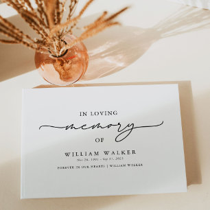 Livro De Visitas No Loving Memory Black & White Memorial Funeral