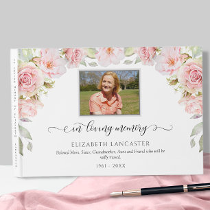 Livro De Visitas No Loving Memory Blush Floral, Foto Funeral