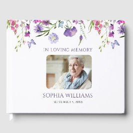 Livro De Visitas No Loving Memory Purple Wildflower