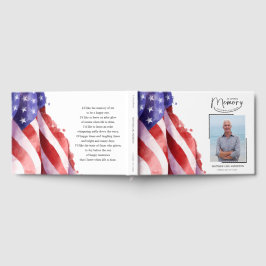 Livro De Visitas No Loving Memory US Flag Invest Book