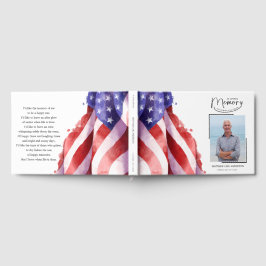 Livro De Visitas No Loving Memory US Flag Invest Book